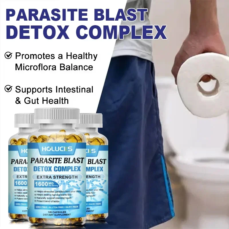 Capsule complesse disintossicanti naturali per parassiti, supportano l'equilibrio della flora intestinale e la vitalità generale, purificazione interna, immunità