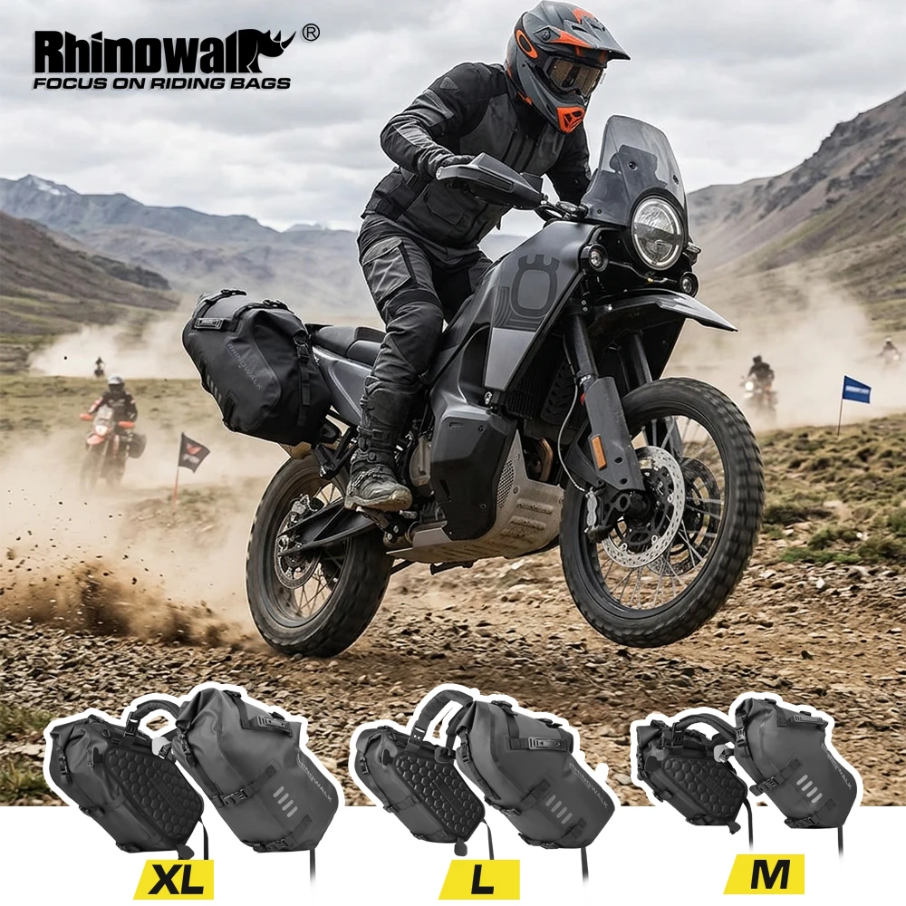 Rhinowalk Motorcycle Bag 100% Waterproof 18L/28L/48L Large Capacity 2 Pcs Universal Fit Motorcycle Pannier Bag Saddle Side Bags