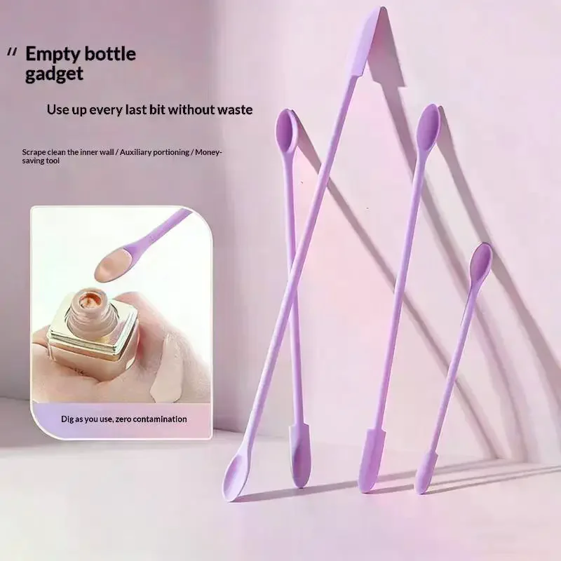3pcs Silicone Spatula Set Double Head Tiny Scraper For Thin Lotion Bottles Cosmetic Kitchen Tools