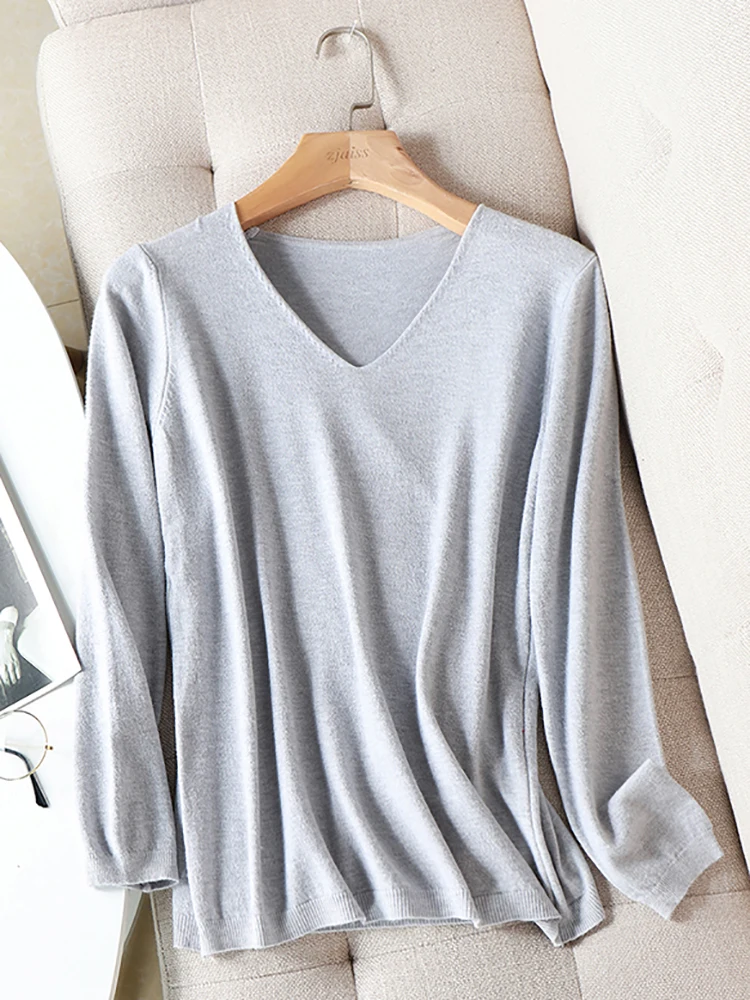 AOSSVIAO 2024 autumn winter Sweater Knitted Pullover women v-neck oversize sweater female loose long sleeve sweater top Jumper