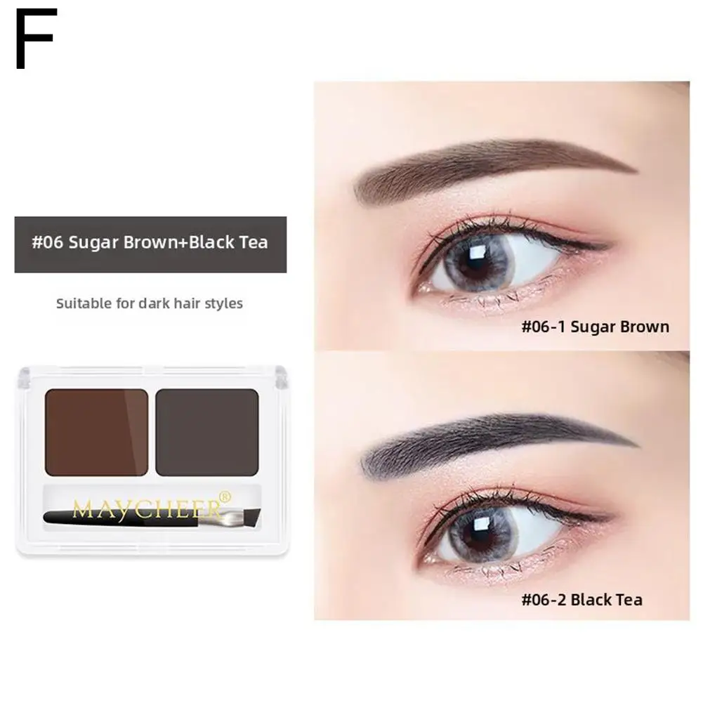 2Color Eyebrow Powder Palette Makeup Black Brown EyeBrow Eye Palette Shadow with Cosmetic Waterproof Enhancer Brush Profess K5N5