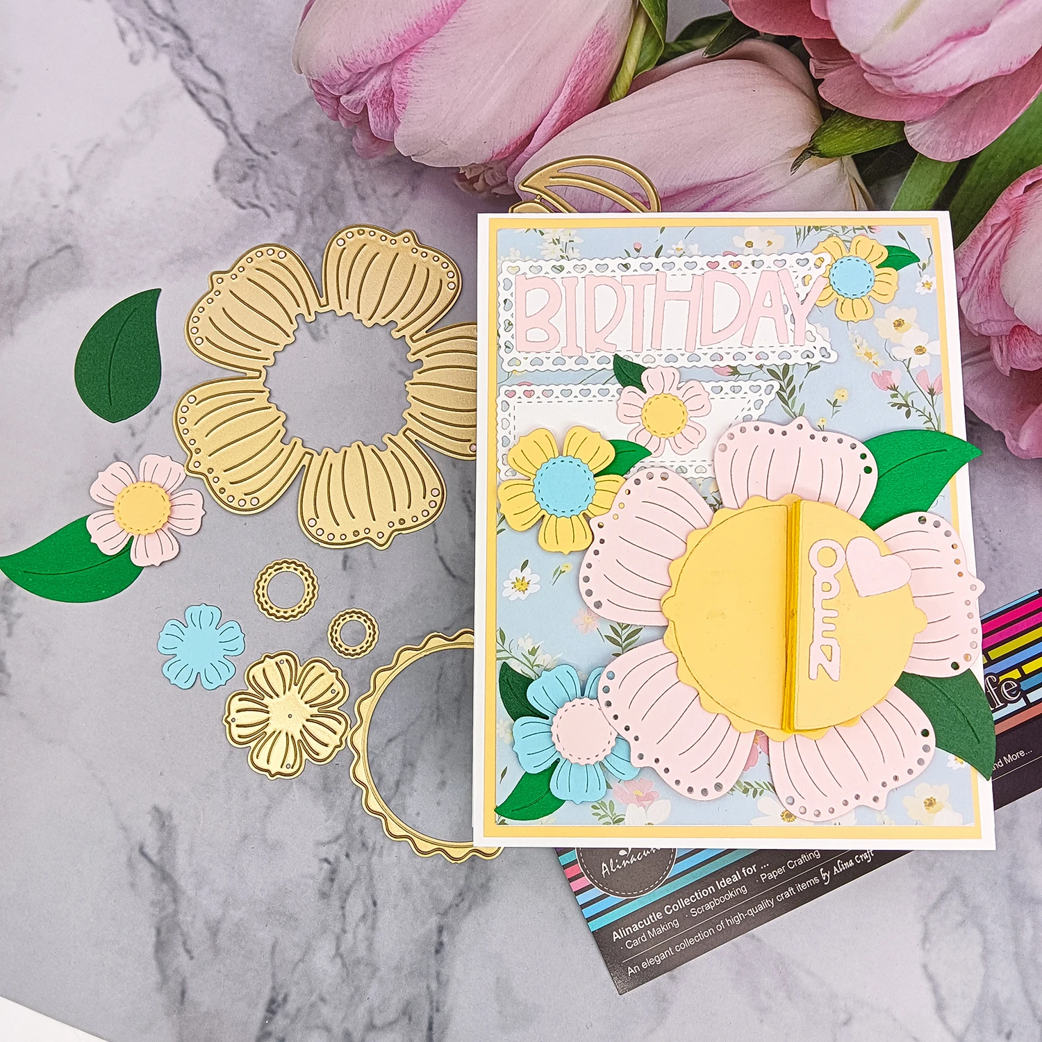 Sonnenblumen-Metall-Stanzform für Geschenkpapier, Bastelarbeiten, handgemachte Kartenherstellung, DIY-Grußkarten, Scrapbooking und Alben