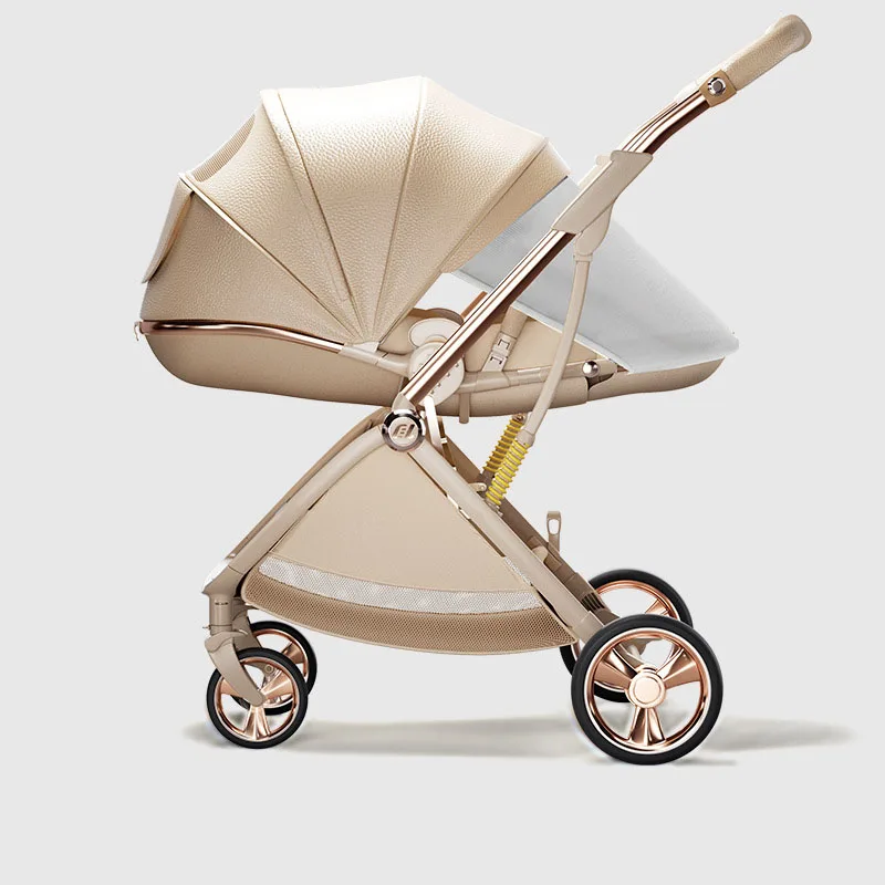 

Роскошная детская коляска для малышей от 0 до 3 лет: легкая, складная, с высоким положением сиденья, реверсивная, с подушкой для поддержки позвоночника