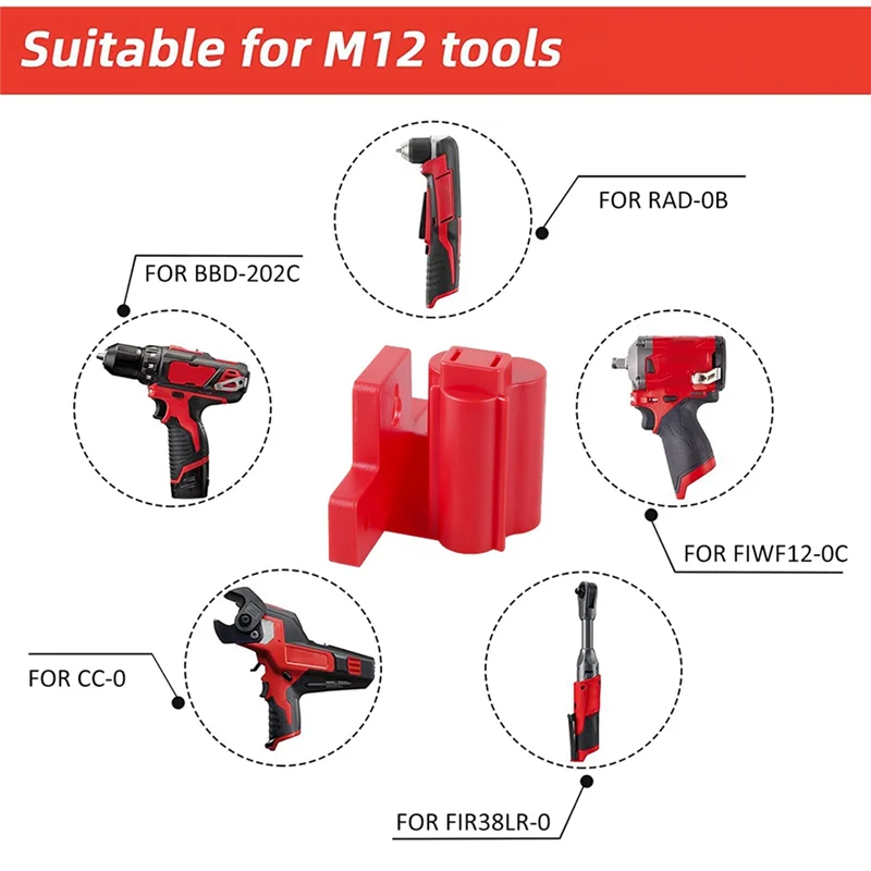 

Promotion! 4 Pc Tools Power Battery Mounts Storage For M12 12V Holder Drill Tools Holder Wall Mount Storage Bracket Ba
