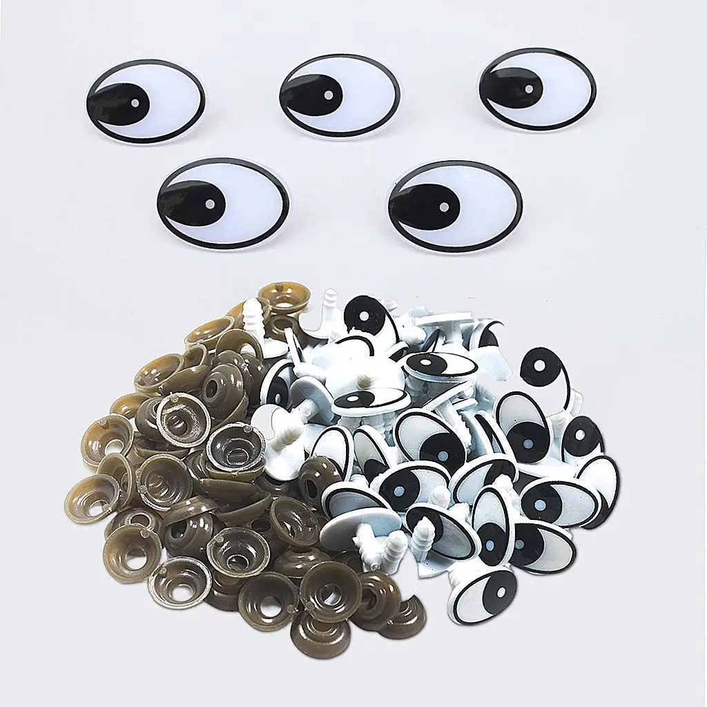 Safety Eyes Black with Washers Handmade Doll Puppet Animal Eye Replacement for Plush Toy Craft Projects
