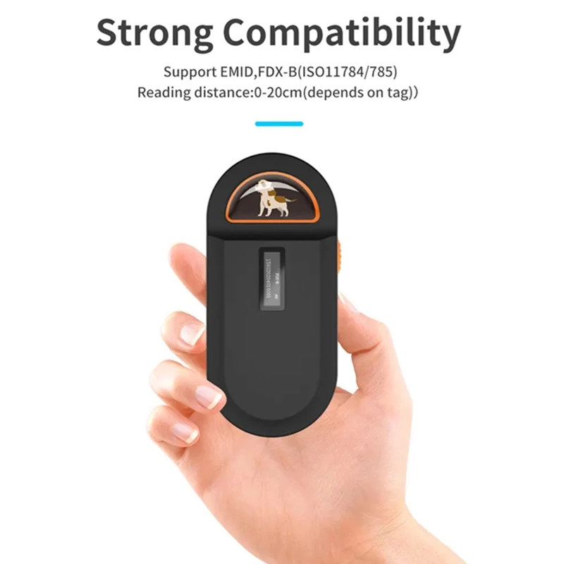 134.2Khz RFID Reader Pet Microchip Scanner Portable Animal Chip Reader For Animal ID Number Identification