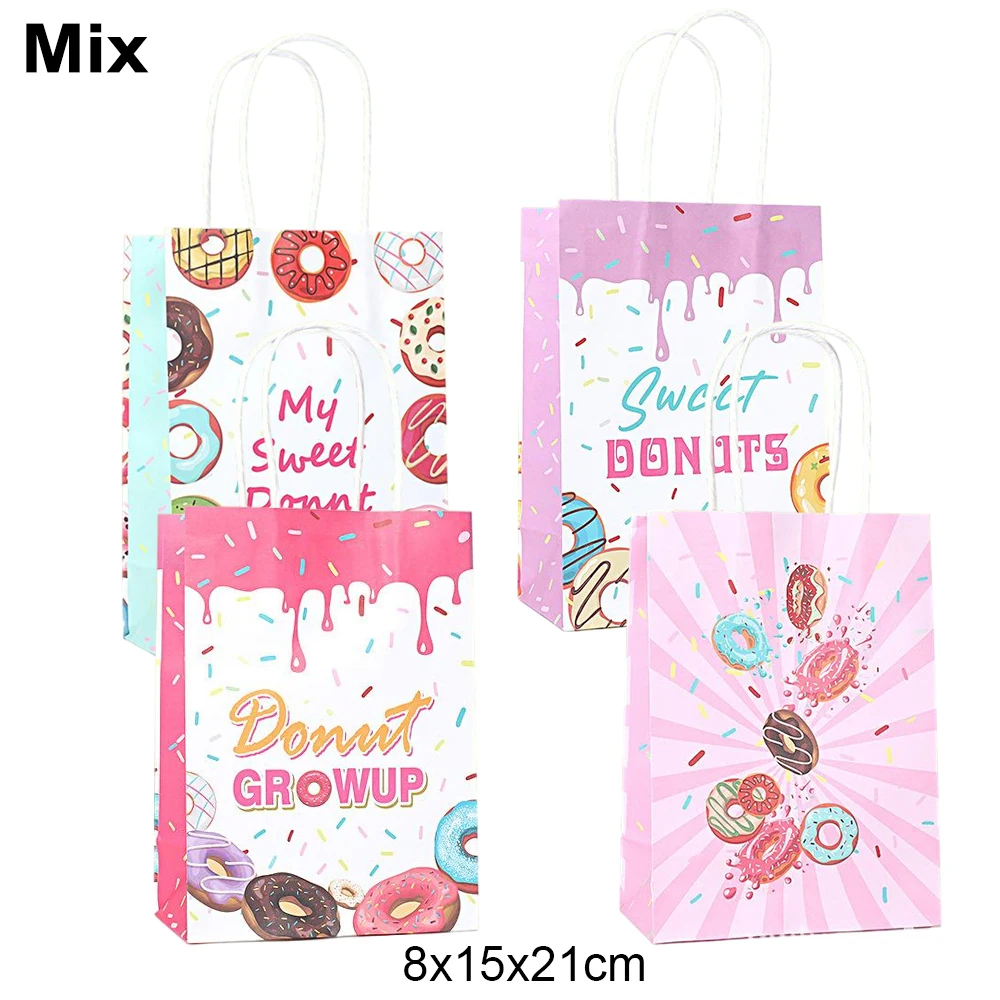 6/12/24 Stück Eiscreme-Party-Geschenktüten mit Griffen, Sommer-Eiscreme-Party-Donut-Süßigkeitentüten, Geburtstags- und Babyparty-Zubehör – Detail 2