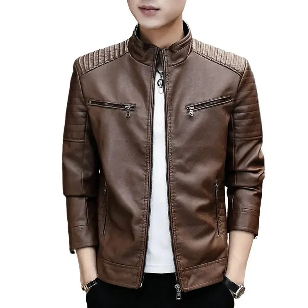 

Male Outerwear Mens Men Leather Suit Jacket Men Slim Fit Blazer Coat Men Fashion Leather Jacket Streetwear Casual Blazer Jackets