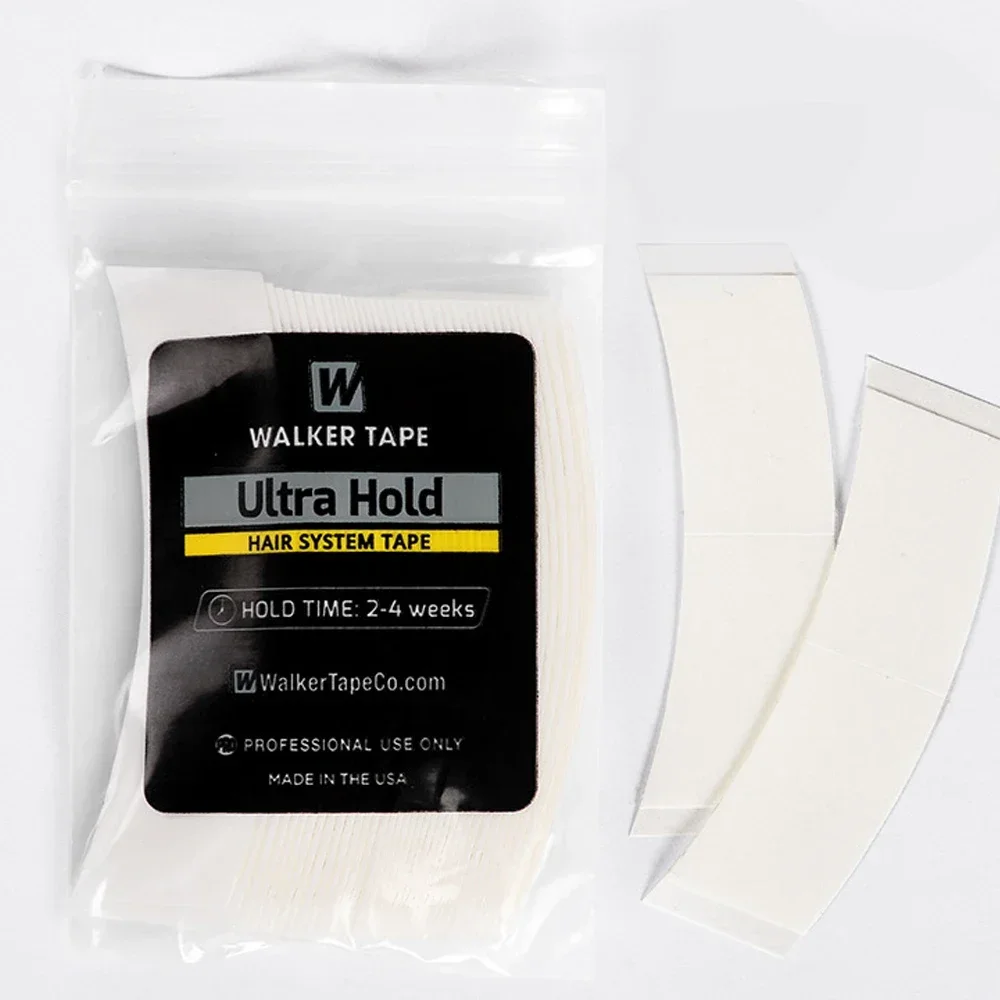 

Оптовая продажа, 36 шт./лот, белая ультрафиксирующая клейкая лента для парика, двусторонняя лента для парика/кружевного парика, клейкая лента для волос