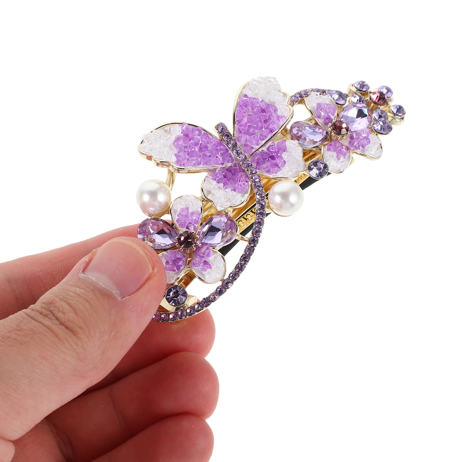 

Headpieces for Wedding Rhinestone Ponytail Hair Clip Barrettes Women Hairpin Miss