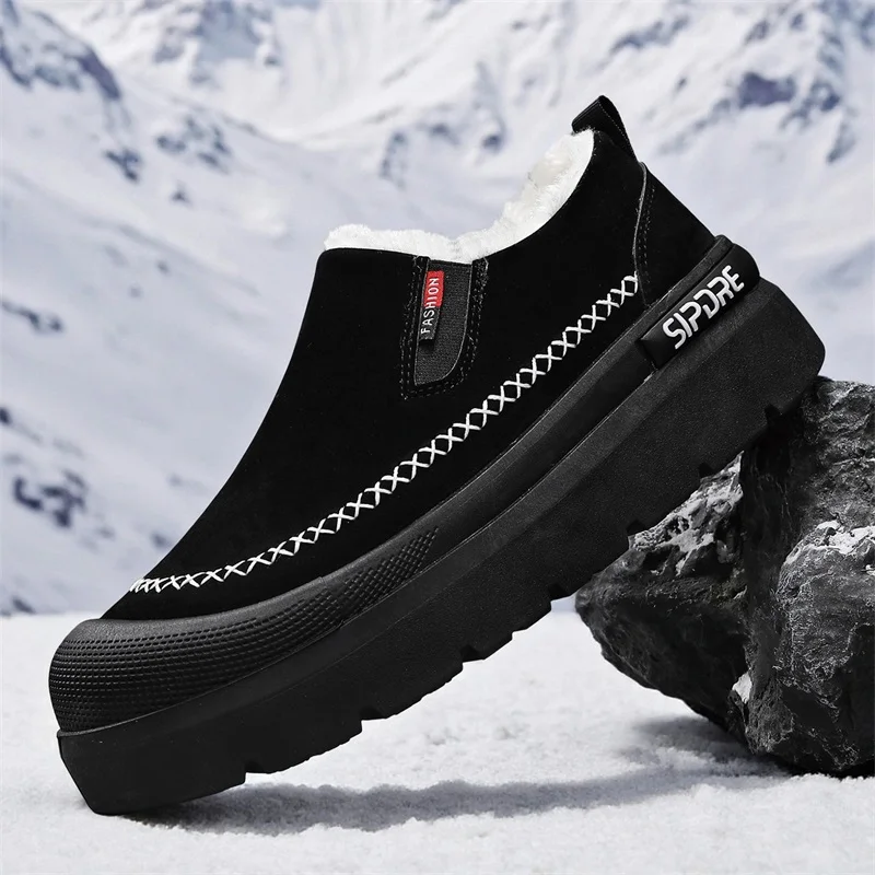 

Men's Winter High-top Warm Cotton Shoes, Fashionable Anti-slip and Wear-resistant Outdoor Snow Boots, Casual Sports Shoes