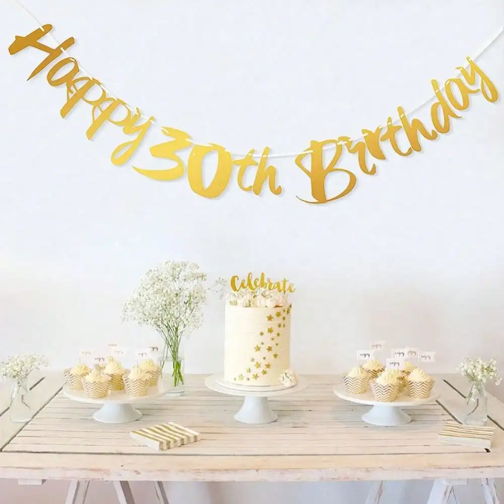 1PC Alles Gute zum Geburtstag 16/18/21/30/40/50/60/70/80thYear Alte Einweggeschirr Schwarz Gold Platte Tischdecke Banner Für 60. Geburt – Detail 2