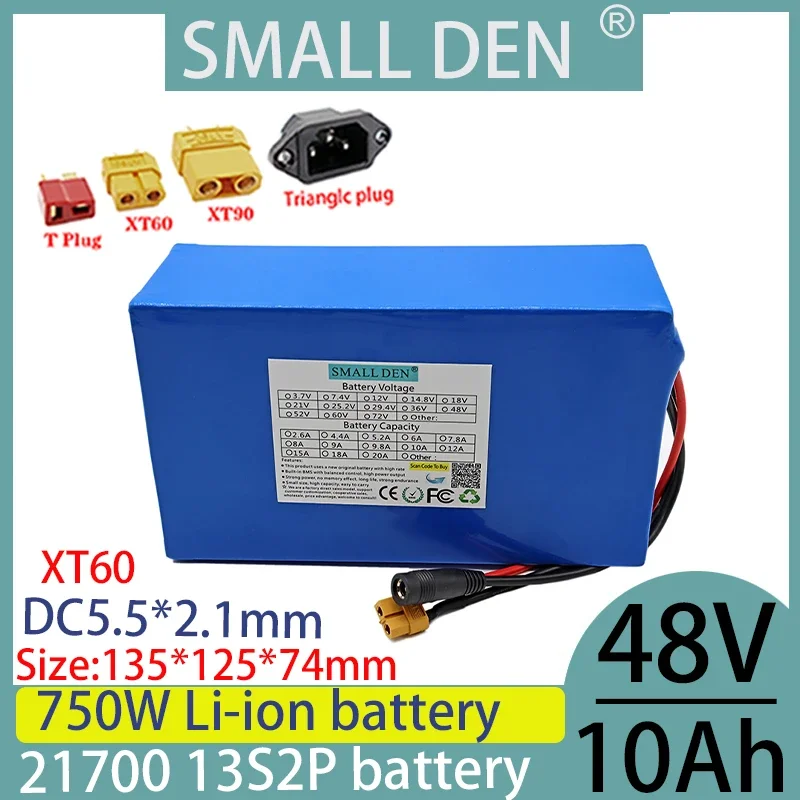 48V 10ah 13S2P 21700 Lithium ion Battery Pack 400-750W Backup Battery Large Capacity Solar Outdoor Electric Tool Battery Outdoor