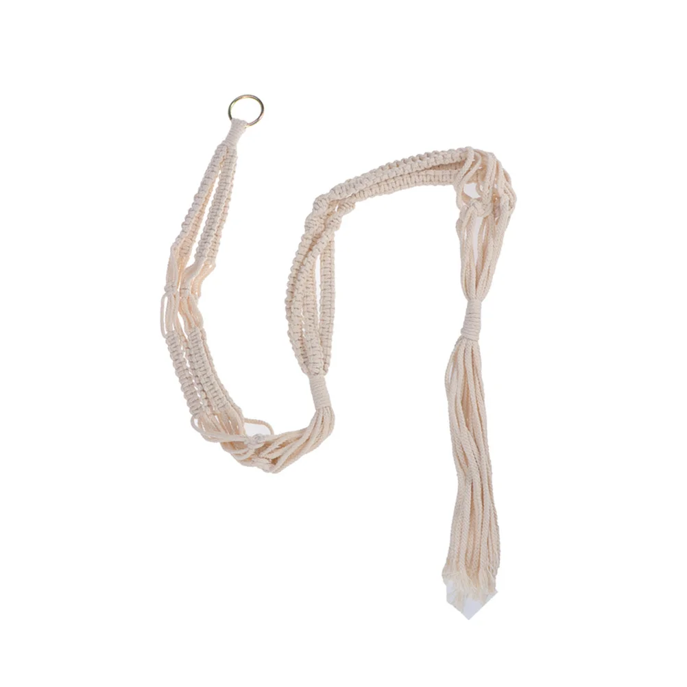 

Cotton Macrame Double Plant Hanger Indoor Outdoor Hanging Planter Wall Art for Round Square Flower Pots No Pot Included