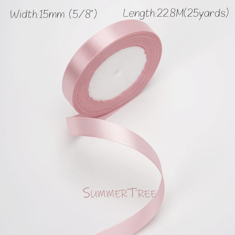 Zartrosa Seidensatinband 25 Yards 22,8 Meter 6mm 10mm 15mm 25mm 38mm 50mm Hautfarbenes Rosa für Handgemachte DIY Geschenkverpackung Dekoration – Detail 6