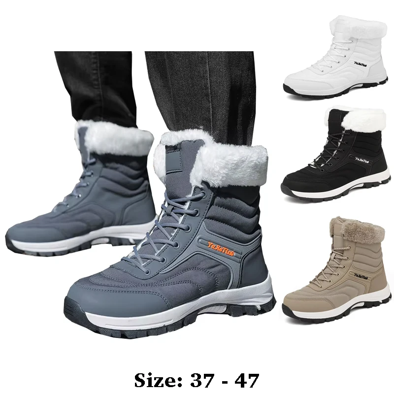 

Высококачественные зимние кожаные ботинки длиной до щиколотки для мужчин водонепроницаемые 46 47 новинка 2024 года зимняя походная обувь для горных прогулок на открытом воздухе - серый хаки