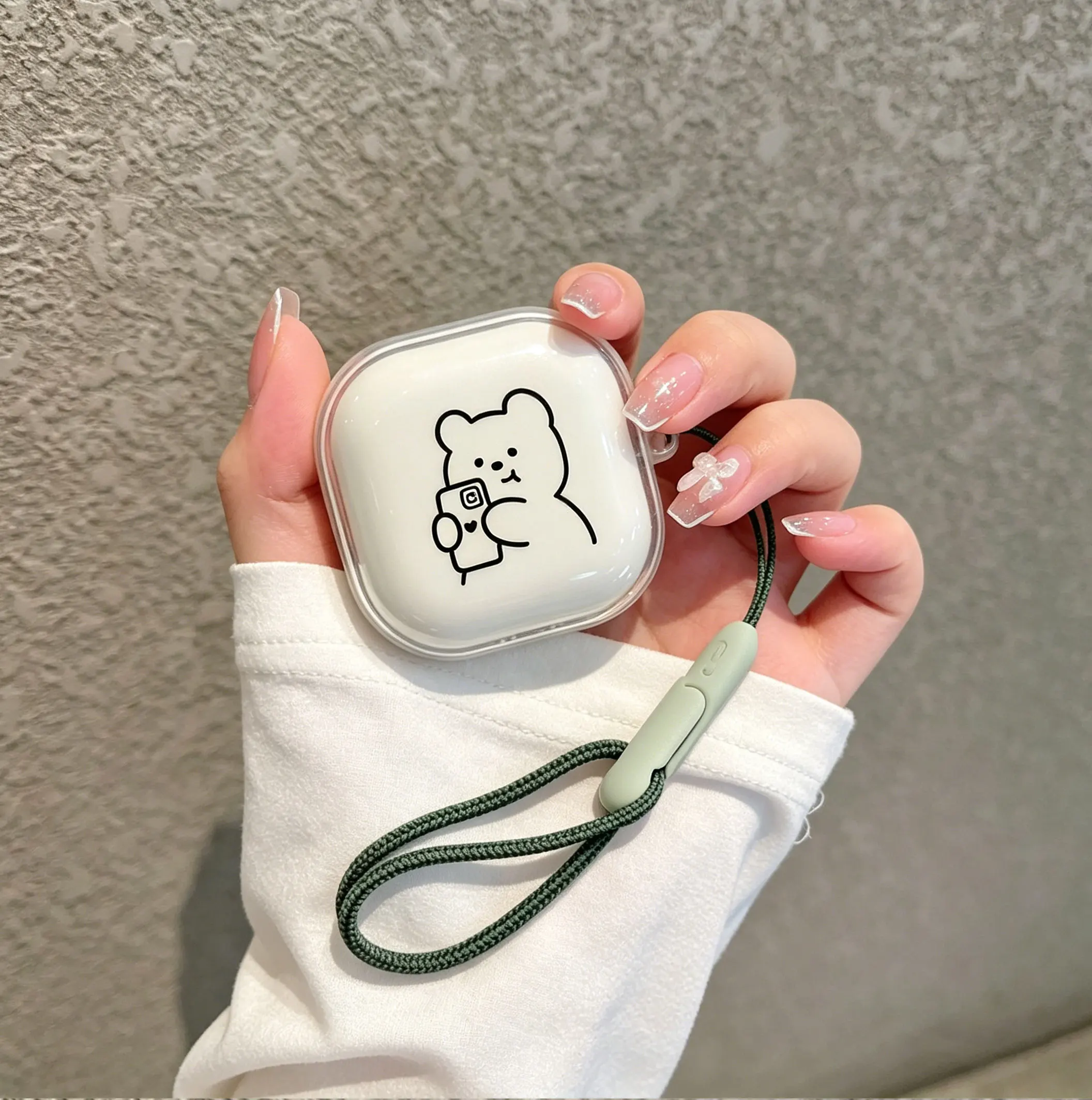 Korean Black Cat Transparent Earphone Case For Samsung Galaxy Buds 2 Pro Buds Live Soft Silicone Cover For Galaxy Buds FE Pro