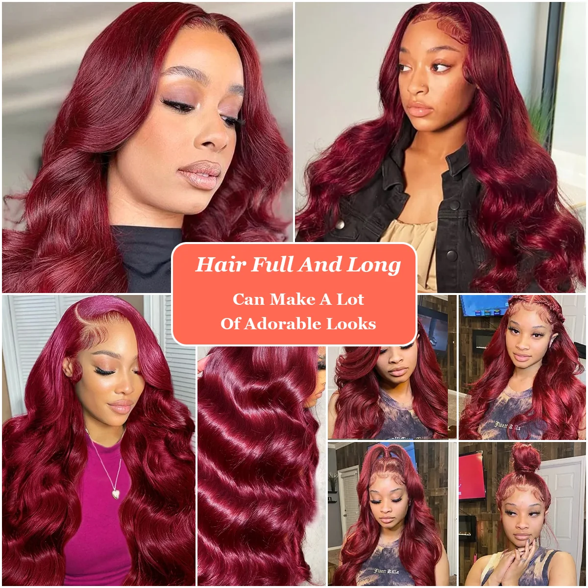 36 дюймов 99J Бордовый 220% Плотность Объемная волна 13x4 13x6 HD Прозрачный парик фронтальной части шнурка Бразильские парики из человеческих волос для женщин
