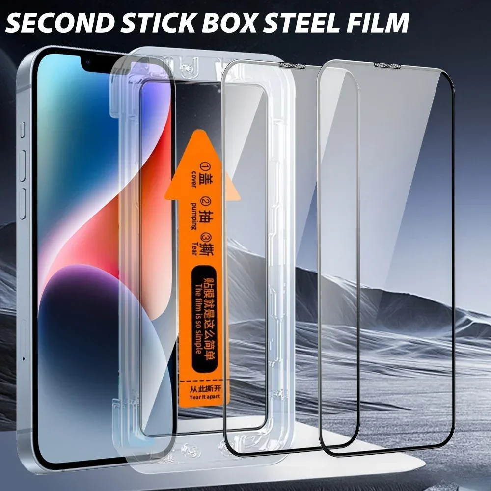 1/2 Pack Tempered Glass Screen Protectors with Auto Alignment Kit for IPhone 16/16 Plus/16 Pro/16 ProMax HD Hard Protective Film