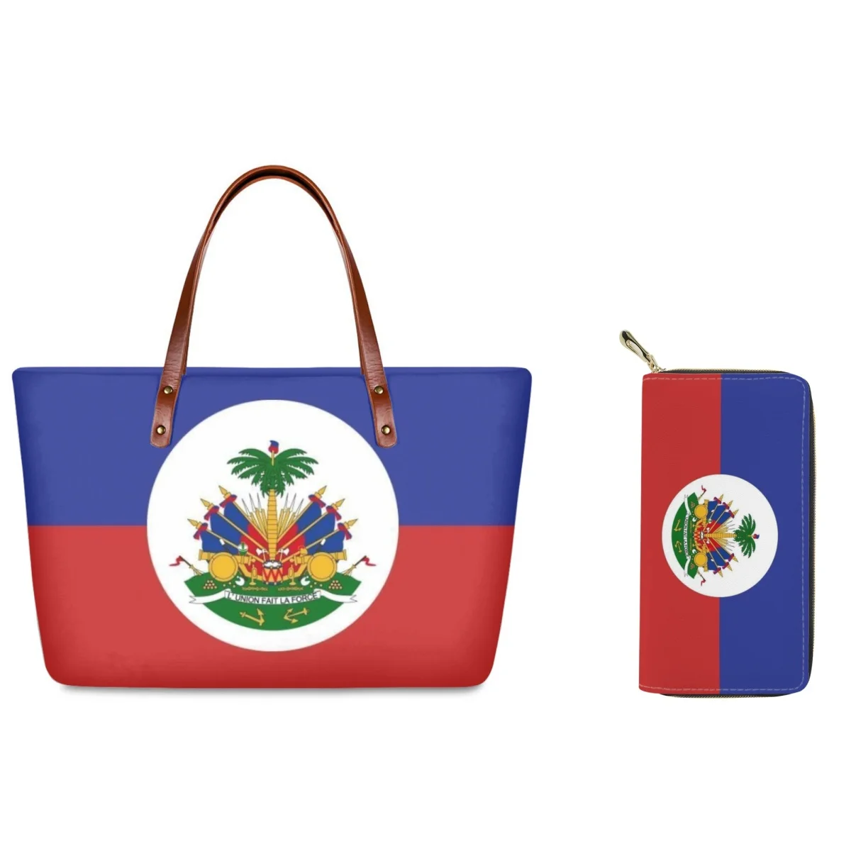 FORUDESIGNS Popular Handbag Wallet Combination Set Variety Haitian Flag Pattern Tote Bags Large Capacity High Class Exquisite