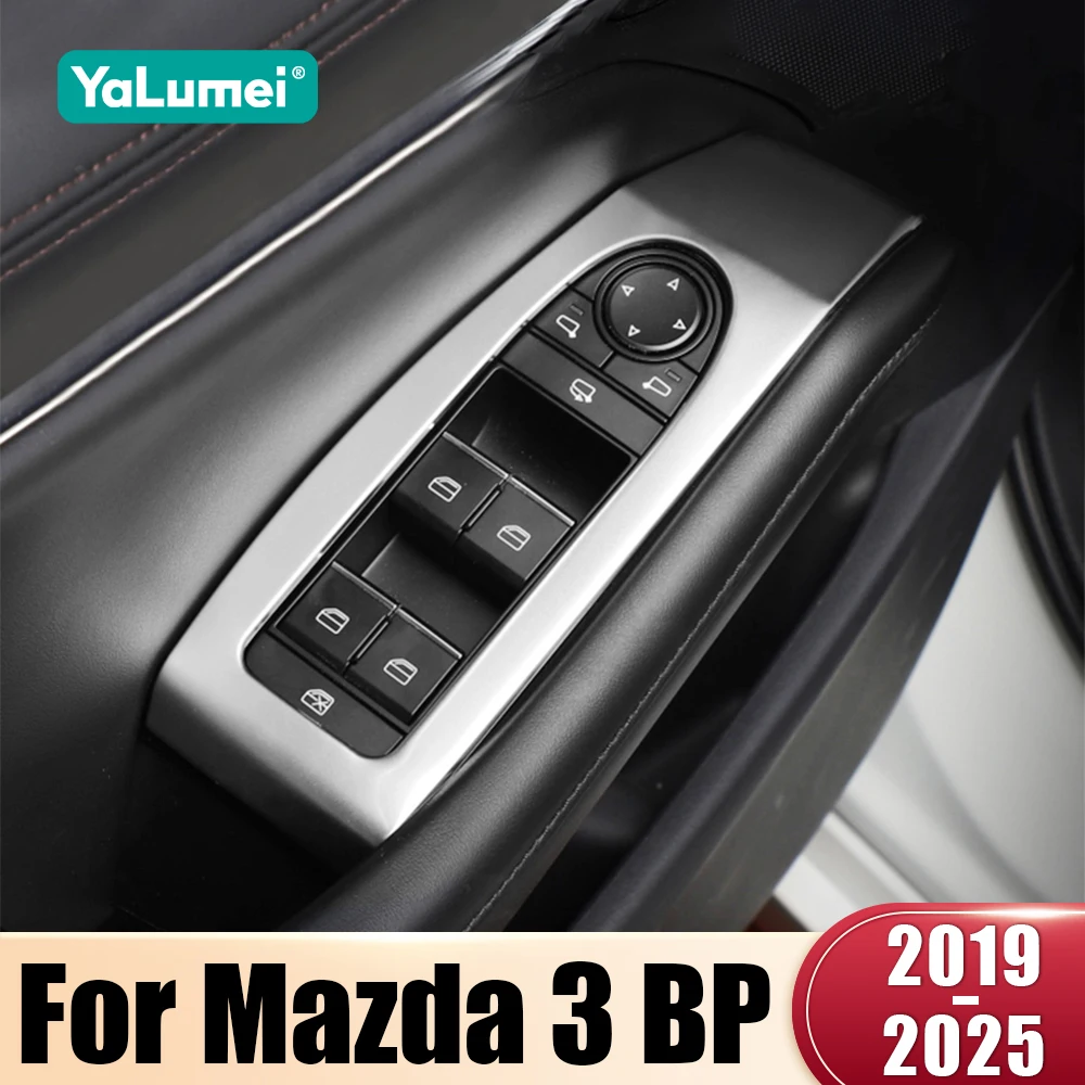 Für Mazda 3 BP 2019 2020 2021 2022 2023 2024 2025 Edelstahl Auto Fenster Glas Lift Schalter Taste Panel trim Abdeckung Aufkleber