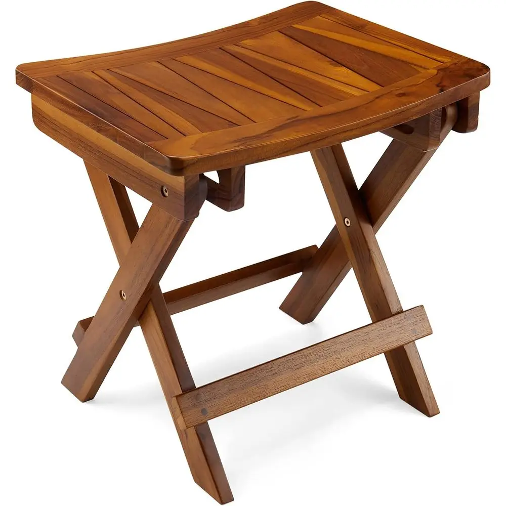 

Wooden Shower Bench - Durable Outdoor & Indoor Use - Elegant Aging Shower Chair for Seniors and Disabled