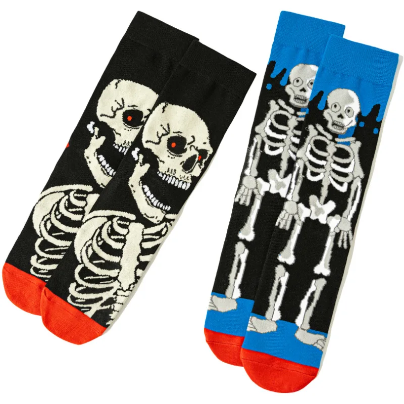 Men Women Tube Socks Sport Misfits Skull Rose Designer Creative Novelty Funny Happy Street Style Socks Skateboard Basketball
