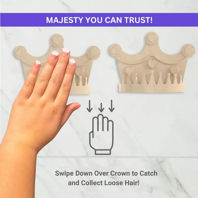 

Shower Wall Hair Catcher Silicone Fallen Grab Trap Anti-Clogged Wall-Mount Suction Cup Crown Hair Collector For Kitchen Sink