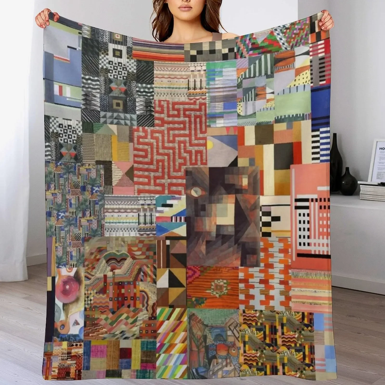 Bauhaus Art Throw Blanket Bed Fashionable Plush blankets ands Blankets