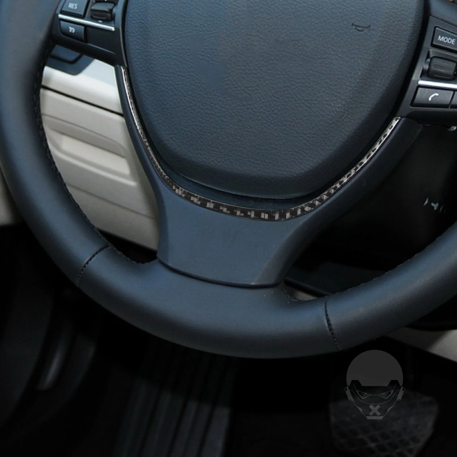 Carbon Fiber Car Accessories Driver Wheel Interior Trim Cover Soft Sticker For BMW 7 Series F01 730li 740li 750li 2009-2014