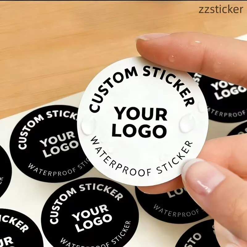 Self Adhesive Coated Paper Sticker Custom Logo Waterproof Vinyl Stickers for Business Brand Packaging Labels