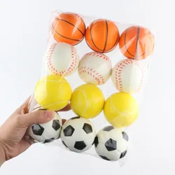 Évent de décompression en mousse souple pour enfants, éponge de basket-ball, jouets de tennis de baseball, anti-souligné, IkSoccer, 63mm, 3 pièces