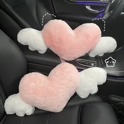 Unique Heart-Shaped Neck Pillow for Women, Car Headrest Cushion and Waist Support, Cute and Creative Plush Cushion Car Decor