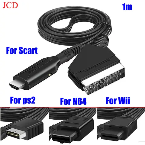 JCD For PS2 Wii N64 Scart to HDMI Adapter Converter 1080P  Input Cable HDMI Output Port For HDTV STB VHS Xbox PS3 DVD