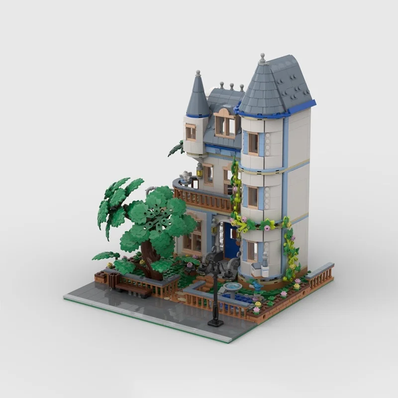 411 قطعة MOC وحدات عرض مجموعة القلعة السرير وحدات نموذج هدية الكريسماس اللبنات العمارة لتقوم بها بنفسك لعبة فكرة الإبداعية للأطفال