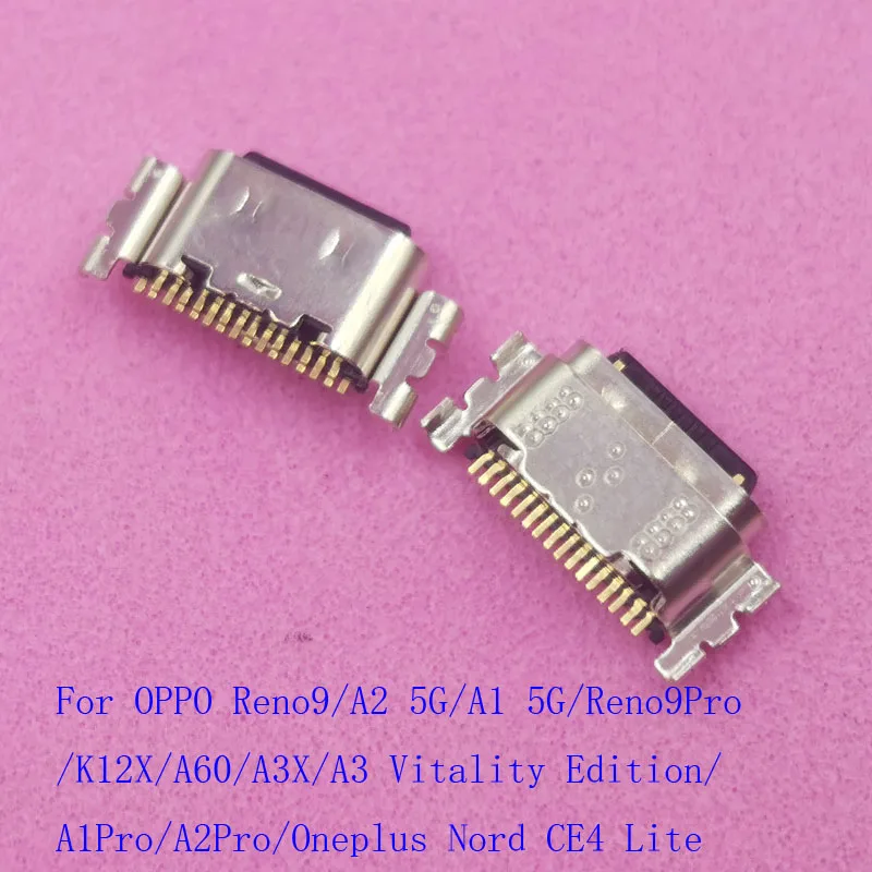 

10-100 шт. разъем для док-станции, USB-зарядное устройство, зарядка типа C для OPPO Reno9 A2 A1 K12X Reno 9 Pro A60 A3X A3 Oneplus Nord CE4 Lite