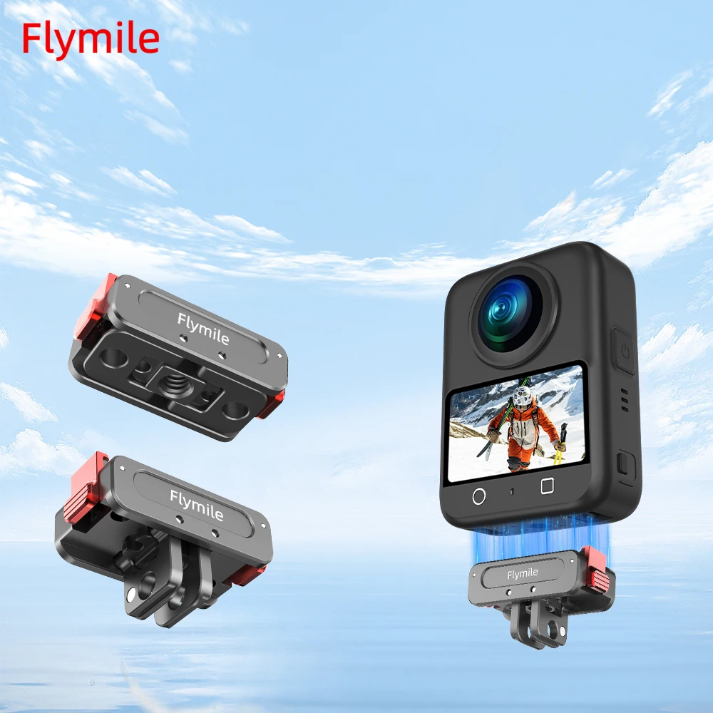 

Flymile Magnetic Base Expansion Bracket for DJI Osmo 360/Action 5 Pro Accessories Foldable Quick-release Two Claw Mount Adapter