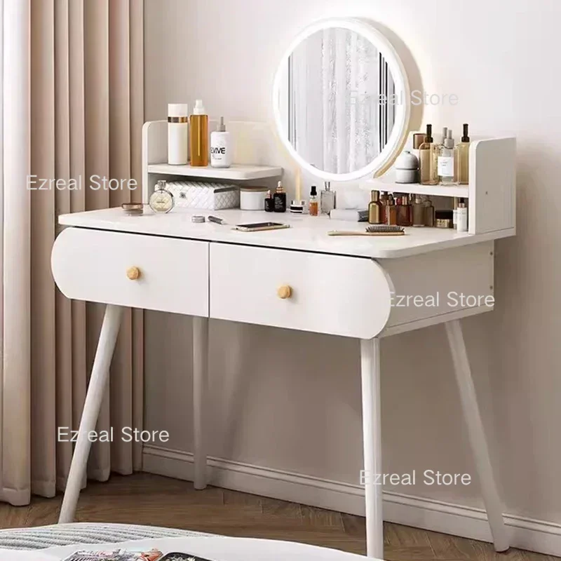 Makeup Vanity Dressing Tables Storage Chest Drawers Mirror Lights Dressing Table Bedroom Tocador Con Luces Furniture LJ50DT