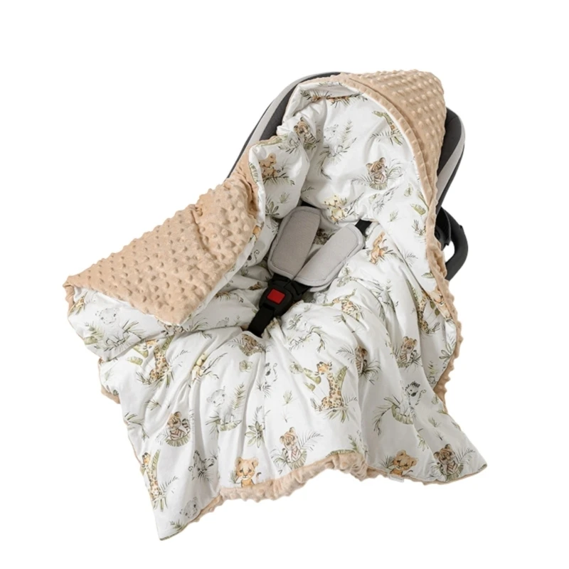 Baby Dot Swaddles Blanket Hooded Lightweight Cotton Multifunctional Blanket For Car Strollers Machine Washable