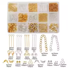 15 Grid Box DIY Metal Accessories Jewelry Making Material Set For Jewelry Making Bracelet Earrings Accessories About 1260pcs - AliExpress 