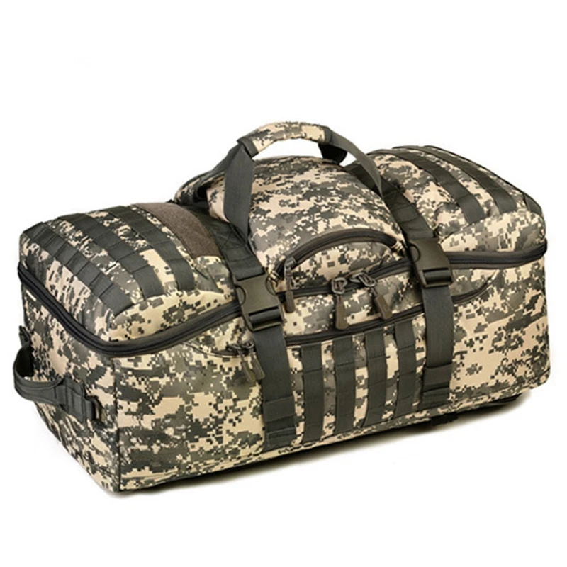 60L Multifunctional Tactical Backpack Nylon Waterproof Duffel Bag Handbag Crossbody Bag For Outdoor Hiking Travel Gym Sports