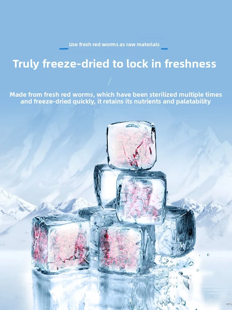 SYSENCIAGA Freeze-Dried Bloodworms for Bettas & Guppies, All-Natural Protein Rich Food for Small Tropical Fish