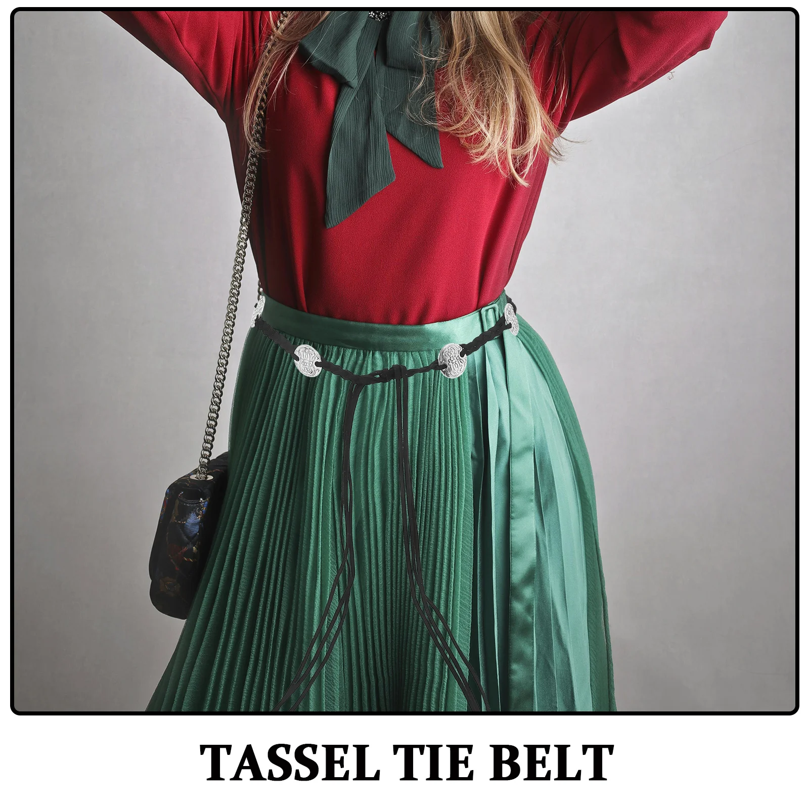 Pasek boho dla kobiet, pleciony makramowy pas biodrowy, regulowany pasek z frędzlami, do sukienki maxi, spódnicy, stroje festiwalowe, styl etniczny