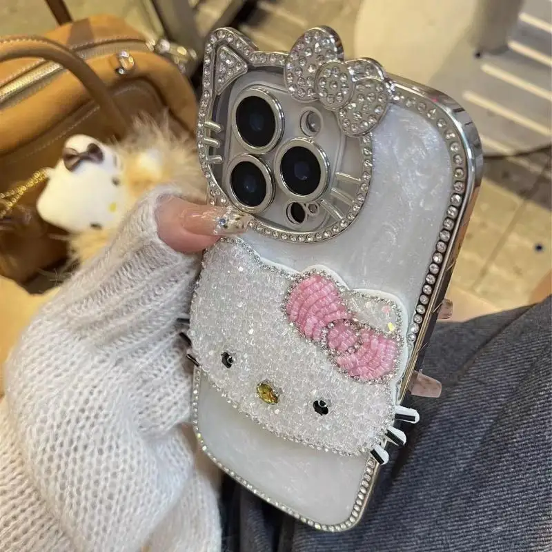 Sanrio Hello Kitty Phone Case Student Anime Cartoon Iphone16/15/14 Pro Max Girl Cute Kawaii Anti Fall Phone Case Birthday Gift