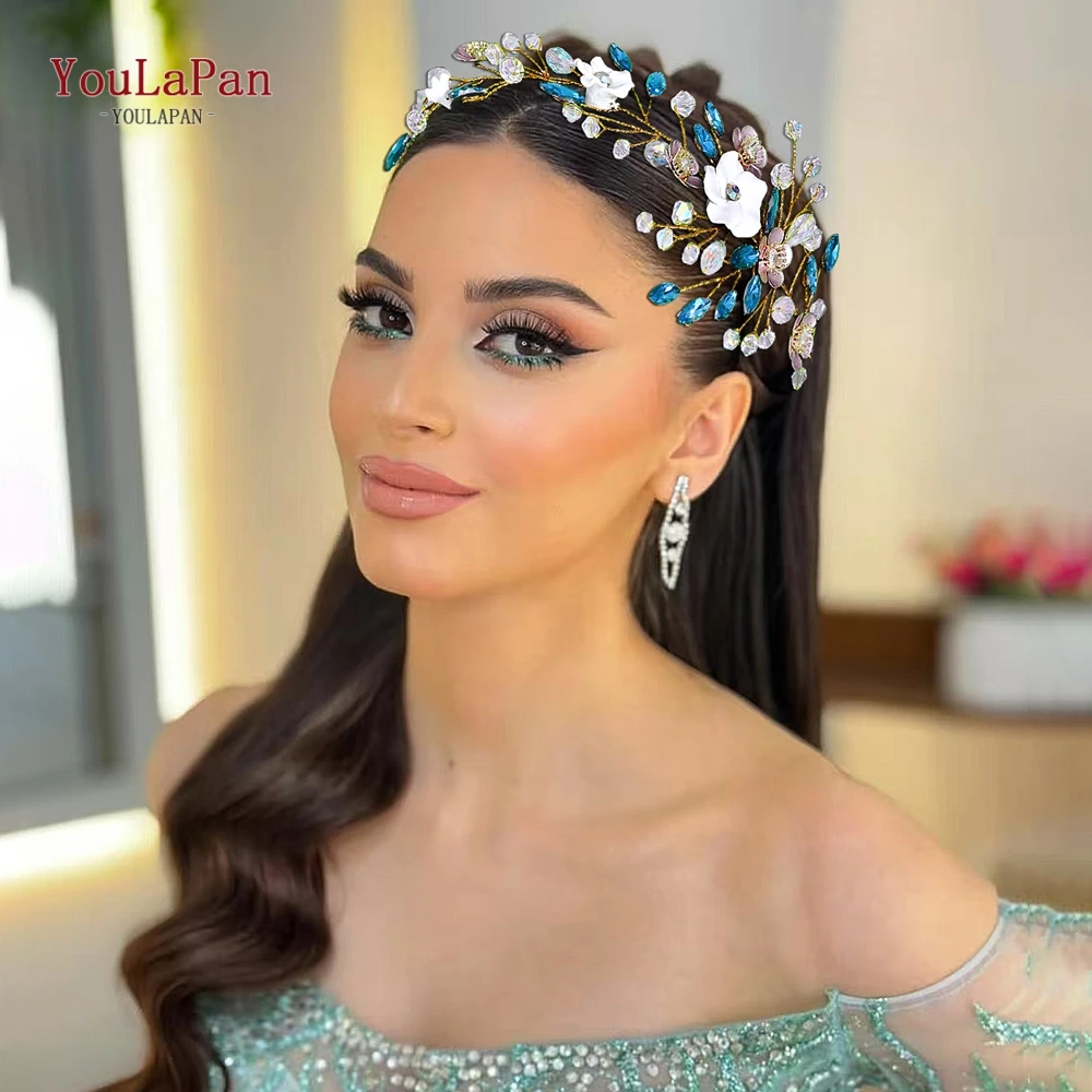 

YouLaPan Elegant Bridal Rhinestone Headband Wedding Crystal Headpiece Sparkling Ladies Banquet Party Hair Accessories HP862