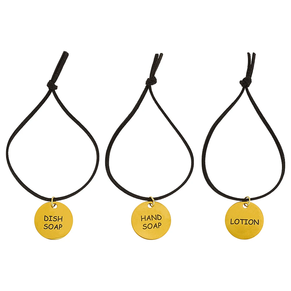 3Pcs Soap Lotion Dispenser Tags Lotion Soap Dispenser Chain Labels Tags Decoration Labels Charms Hand-Soap Label Hanging Tag