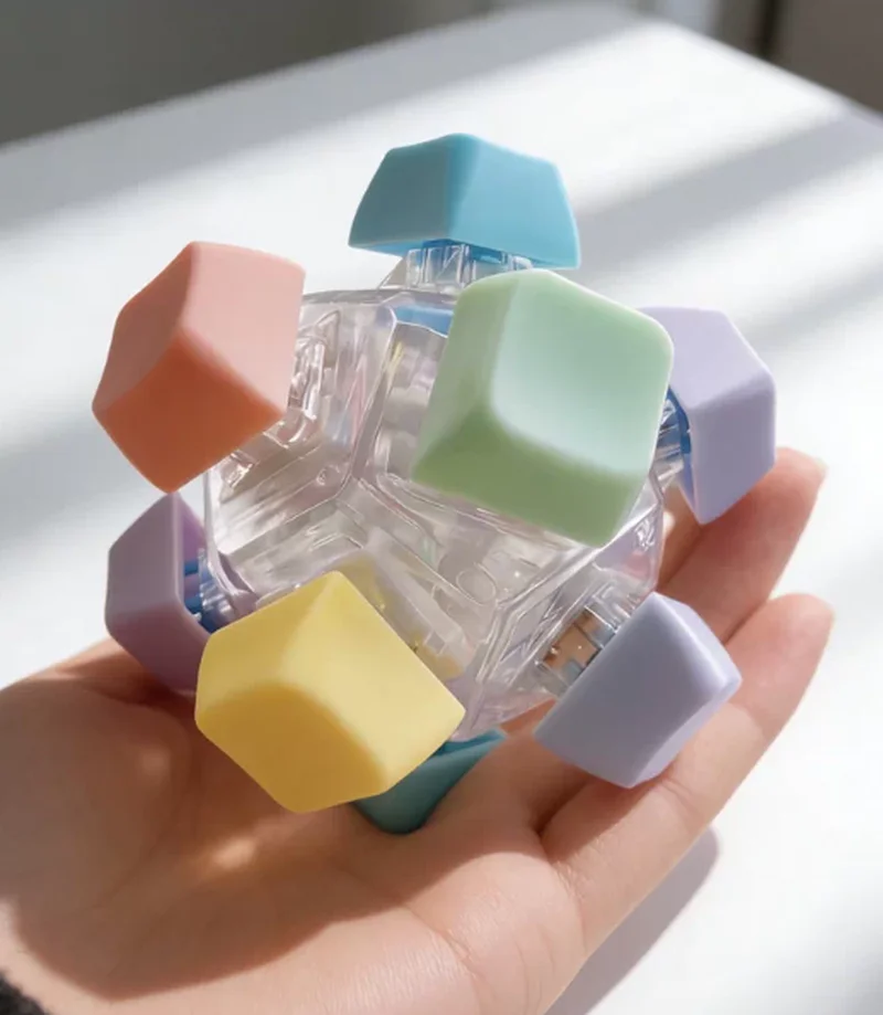 Decompression Button 12 Key Cube Ball Decompression Button Keyboard Ball Fingertip Press Button Axis Tester Toy Surprise