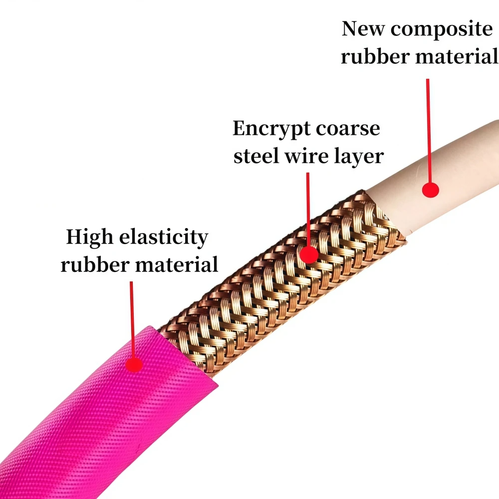 8m/26ft High Pressure Explosion Proof Steel Wire Hose 2900psi Flexible Steel Wire Car Wash Hose Water Cleaning Extension Hose