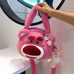 Disney Cartoon oryginalna Pixar Toy Story Lotso truskawka niedźwiedź torebka Kawai torba na ramię torba słodkie monety kiesy prezent