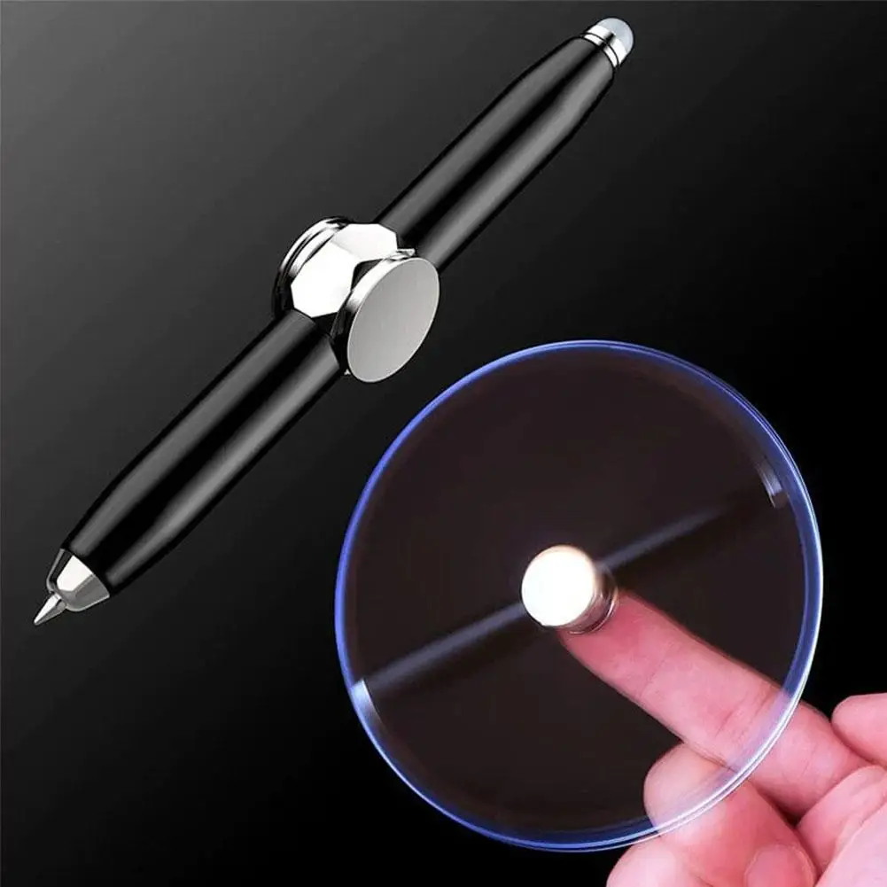 Luminous Fidget Spinner LED Light Pens Release Pressure Student Gift Ballpoint Pen Twirling LED Rotating Toys